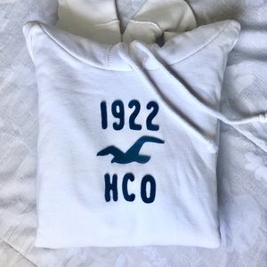 Hollister Women’s White Logo Hoodie